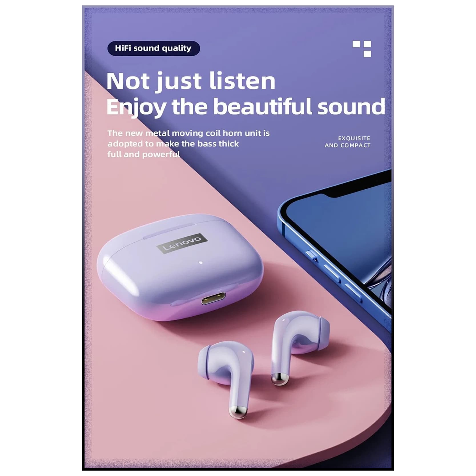 هدفون بلوتوثی لنوو مدل Thinkplus LivePods LP40pro — تصویر ۸