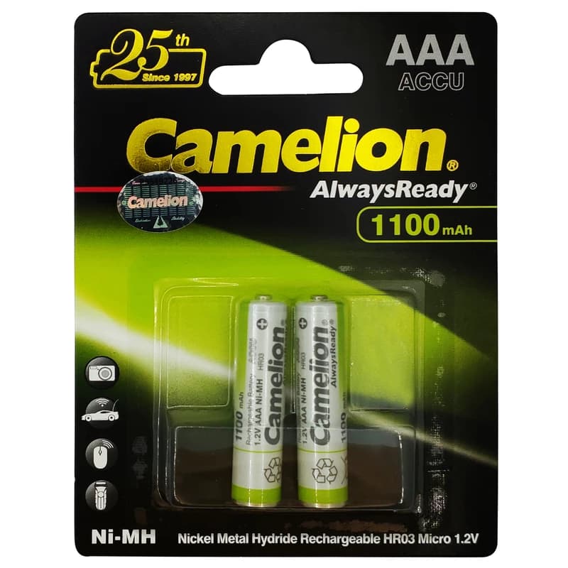 باتری نیم قلمی قابل شارژ کملیون مدل ACCU-1100mAh بسته دو عددی — تصویر ۵