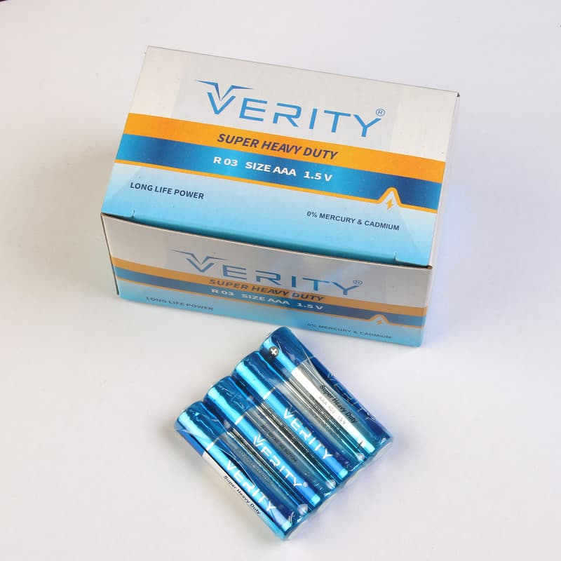 باتری نیم قلمی وریتی مدل Super Heavy Duty بسته 40 عددی — تصویر ۴