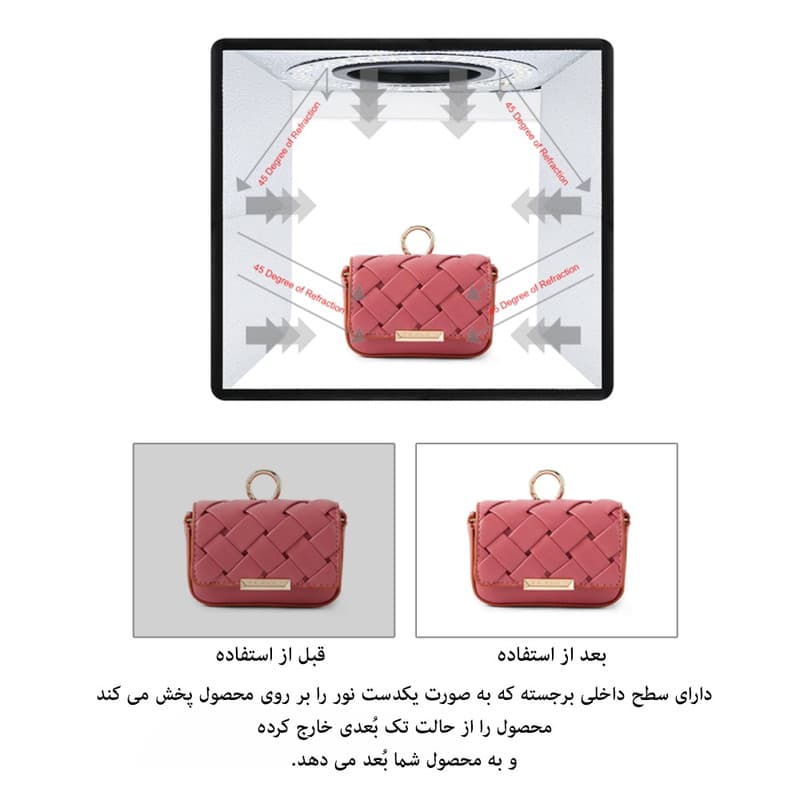 چادر عکاسی پلوز مدل Folding Portable ابعاد 25x25 سانتی متر — تصویر ۶
