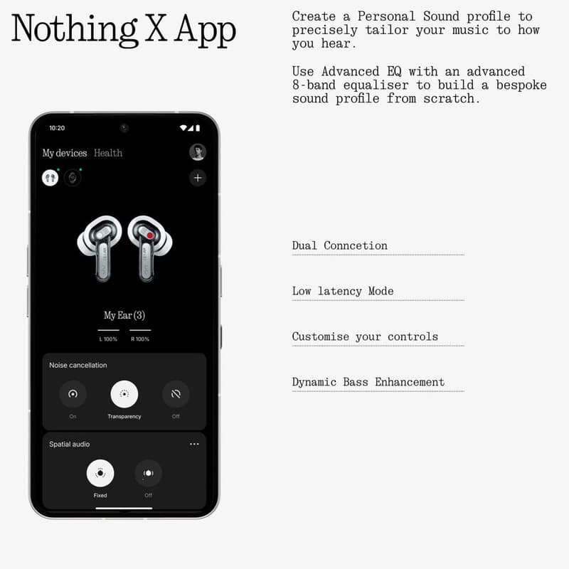 هدفون بلوتوثی ناتینگ مدل Ear 3 — تصویر ۵