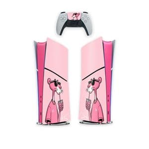 برچسب کنسول بازی پلی استیشن 5 اسلیم کایمون مدل pink panther کدP5S051 بسته 6عددی