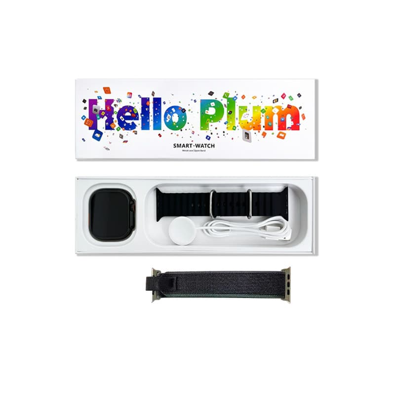 ساعت هوشمند هلو پلام مدل H15 ULTRA دارای قابلیت های صفحه نمایش رنگی، صفحه نمایش لمسی، کنترل موسیقی (Music Player)، قابلیت مکالمه از طریق بلوتوث، قابلیت تغییر طرح ساعت یا تم، ضد آب بند پارچه ای — تصویر ۴