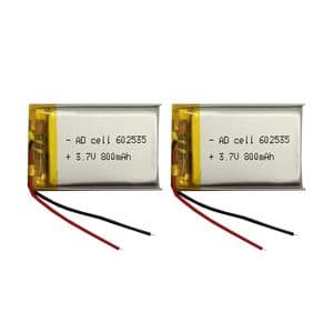 باتری لیتیومی کد 602535 ظرفیت 800 میلی آمپرساعت بسته 2 عددی
