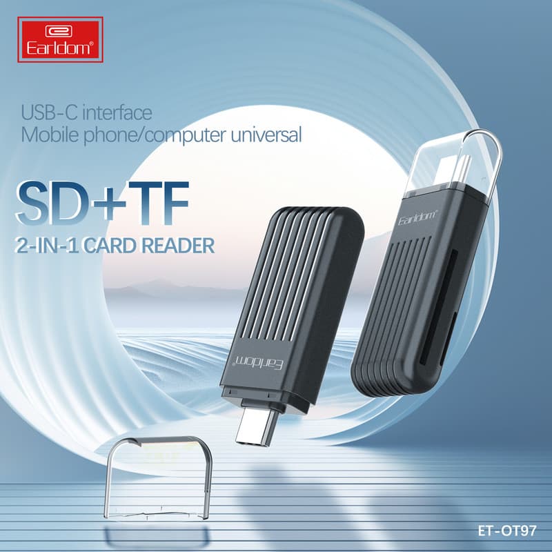 کارت‌خوان ارلدام مدل 2IN1 Card Reader USB-C OT97 — تصویر ۴