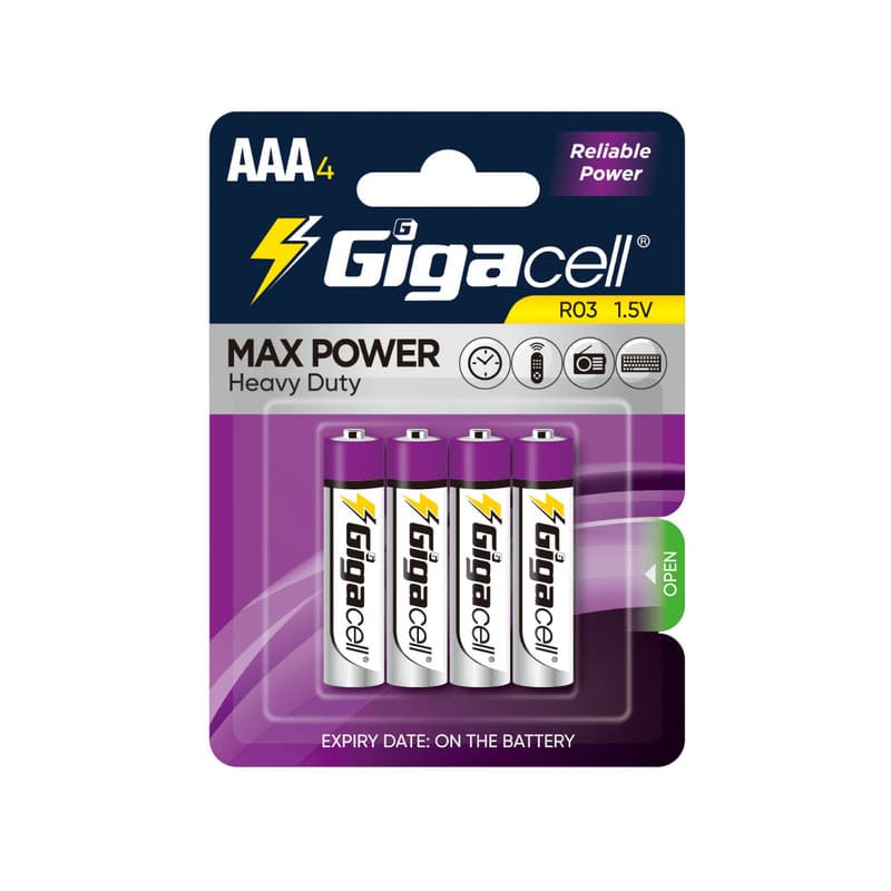 باتری نیم قلمی گیگاسل مدل Max Power بسته 4 عددی — تصویر ۲