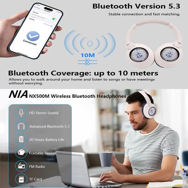 هدست بی سیم نیا مدل NX500M — تصویر ۳