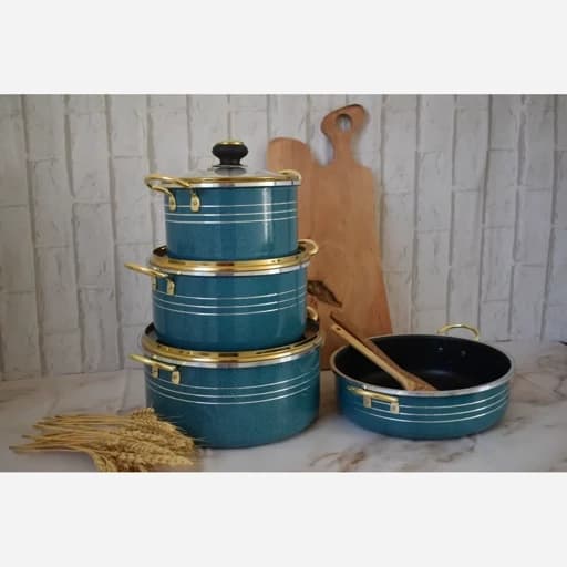 سرویس قابلمه گرانیت نانو 7 پارچه ضخیم نچسب (36 ماه ضمانت)