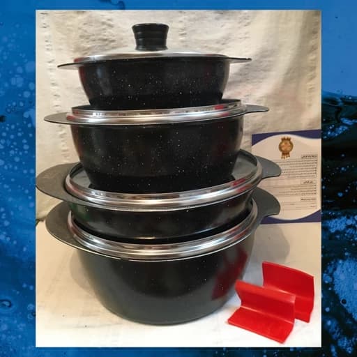 سرویس قابلمه طرح چدن 10 پارچه sps — تصویر ۲