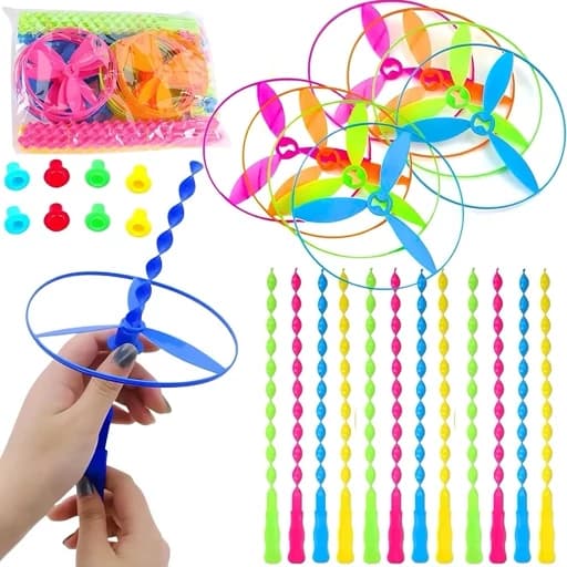اسباب بازی بشقاب پرنده سه ملخ (نوستالژی) با قابلیت پرواز،مناسب برای تمامی سنین،دارای رنگهای شاد و جذاب (بسته 1 عددی) — تصویر ۲