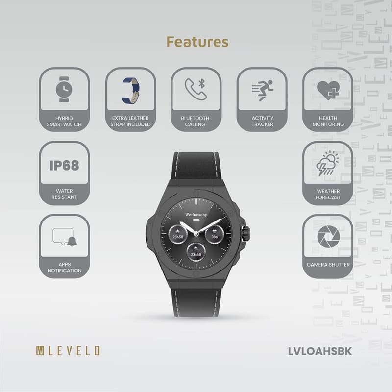 ساعت هوشمند 44 میلی متری لولو مدل Oak Automatique Hybrid بند چرم — تصویر ۴