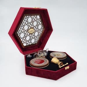 زعفران کادویی عاقله - 3 گرم به همراه هل - 10 گرم و قوری و هاون — تصویر ۲