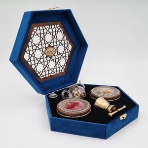 زعفران کادویی عاقله - 3 گرم به همراه هل - 10 گرم و قوری و هاون — تصویر ۶