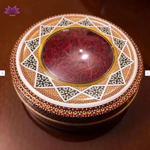 زعفران نگین صادراتی خراسان 4 گرمی ظرف خاتم — تصویر ۲