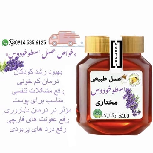 عسل اسطوخودوس ارگانیک ساگارز 1درصد 1کیلویی(مستقیم از زنبوردار)ارسال رایگان — تصویر ۲