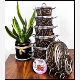 سرویس قابلمه 14 پارچه ماربل دسته نقره ای بسیار باکیفیت وعالی و قیمت عالی با 15 ماه گارانتی — تصویر ۳