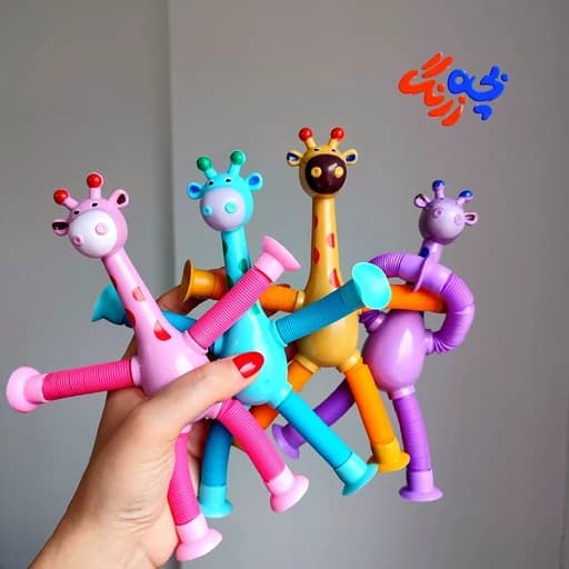 اسباب بازی زرافه فنری چسبونکی چراغدار وارداتی — تصویر ۲