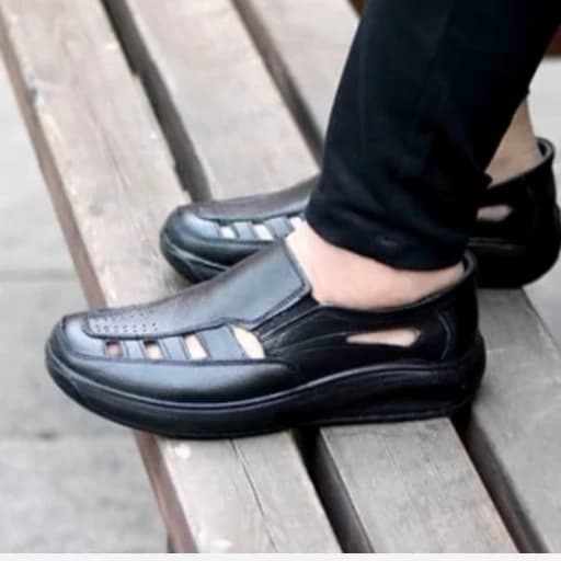 کفش طبی مردانه چرم تابستانی کار تبریز