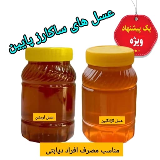 عسل طبیعی ساکارز پایین ( دو کیلویی) ارسال رایگان