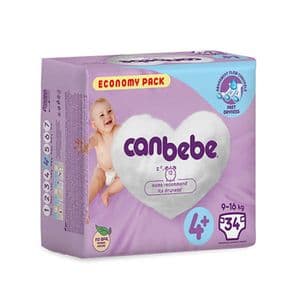پوشک بچه جان به به مدل beb424e سایز 4+ بسته 34 عددی