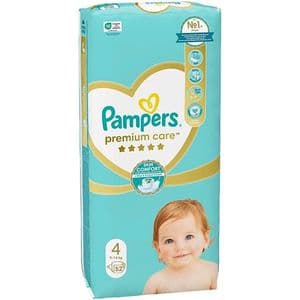 پوشک بچه پمپرز مدل premium care سایز ۴ بسته ۵۲ عددی