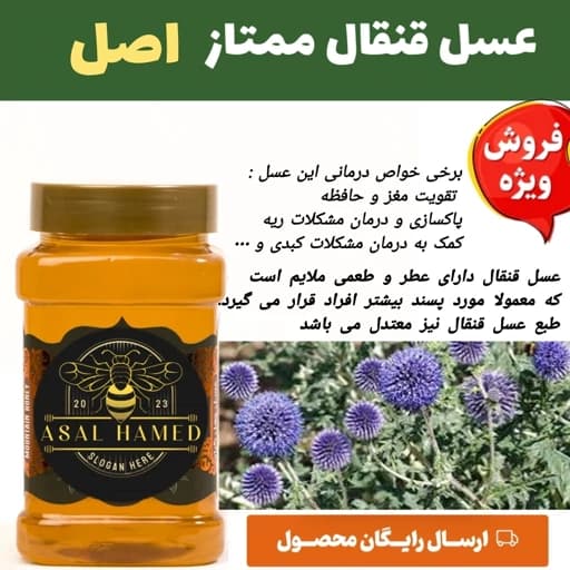 عسل قنقال ممتاز اصل 1 کیلویی(مستقیم از زنبوردار)ارسال رایگان