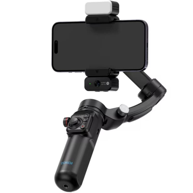 گیمبال و استابیلایزر هوشمند توکی مدل M03 AI 3-Axis به همراه دوربین دنبال کننده و میکروفون و فلش — تصویر ۲