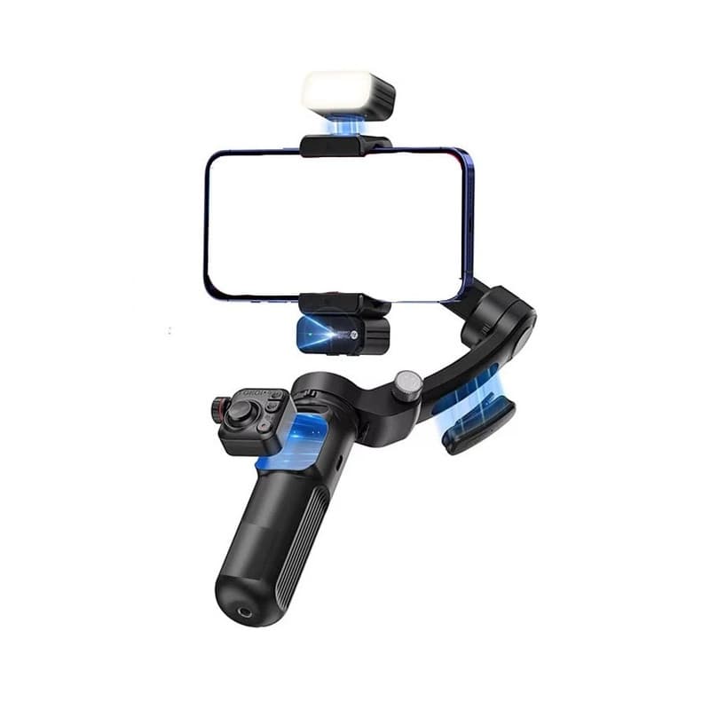 گیمبال و استابیلایزر هوشمند توکی مدل M03 AI 3-Axis به همراه دوربین دنبال کننده و میکروفون و فلش — تصویر ۳