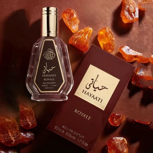 ادکلن حیاتی رویال حیاتی قهوه ای شرکت فرگرانس ورد امارات حجم 50 میل — تصویر ۲