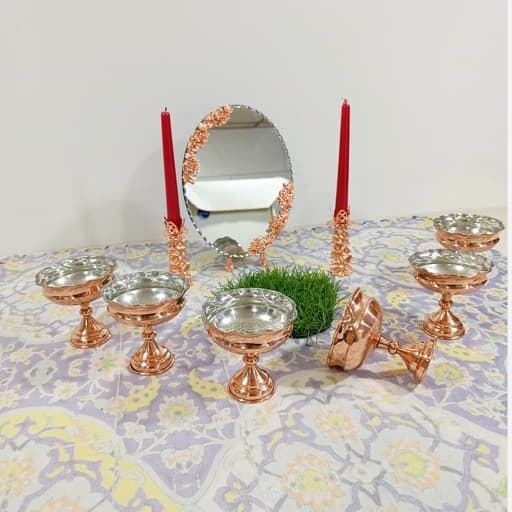 آجیل خوری تک نفره هفت سین مسی زنجان نانو6 تایی