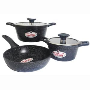 سرویس قابلمه و تابه گرانیتی 5 پارچه زرساب مدل لایم LI-8330