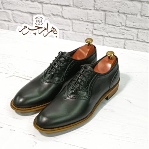 کفش مردانه مجلسی چرم طبیعی مشکی مدل ژرژ — تصویر ۲