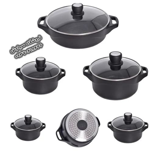 سرویس قابلمه چدنی یونیک مدل هلیوس 10 پارچه با گارانتی شرکتی سرویس قابلمه یونیک اصلی وارداتی Unique