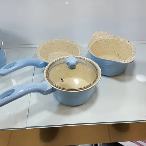 سرویس قابلمه نوزاد عروس به همراه قاشق نوزاد سرویس پخت وپز 4 پارچه کودک عروس مدل دیاکو
