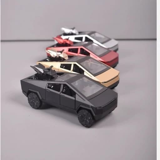 اسباب بازی ماشین فلزی تسلا سایبر تراک به همراه موتور ماکت ماشین فلزی Tesla cybertruck — تصویر ۲
