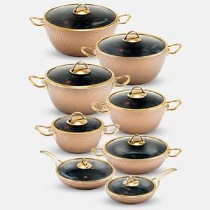 سرویس قابلمه و تابه گرانیت 16 پارچه ام جی اس مدل ماینز کد 002 — تصویر ۶