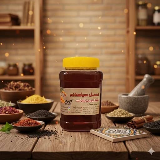 عسل سیاه دانه طبیعی خوش طعم مستقیم از زنبوردار یک کیلو گرم برداشت 1405 ** پلمپ شده و بهداشتی ** — تصویر ۲