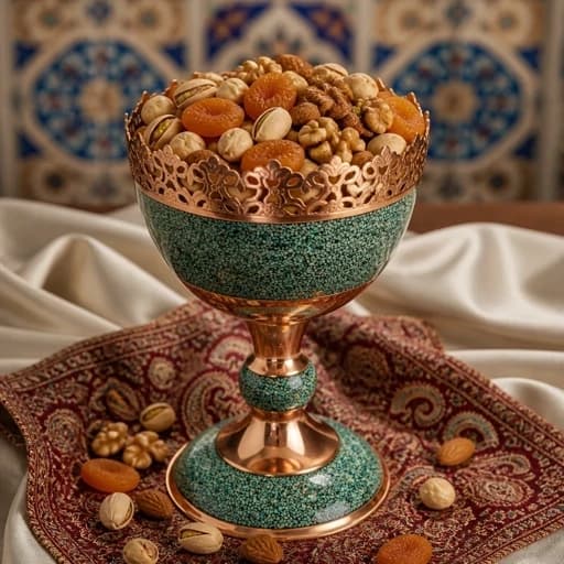 آجیل خوری سایز 25 مس و فیروزه
