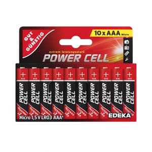 باتری نیم قلمی پاور سل مدل LR03 AAA 1.5V Alkaline بسته 10 عددی
