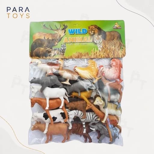 اسباب بازی حیوانات اهلی و وحشی با پرنده 19 عددی ( باغ وحش حیوانات)