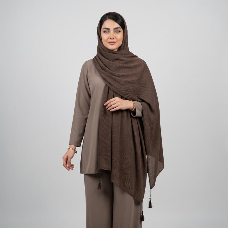 شال زنانه مدل پلیسه کجراه کد 0057 — تصویر ۸