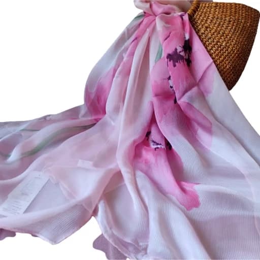 شال روسری حریر ابریشم وارداتی مجلسی