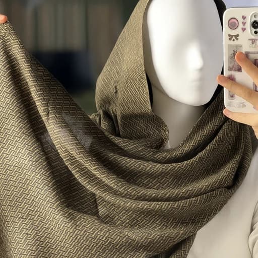 شال روسری نخی کشمیری قواره 190 در 70 سبک و راحت مناسب استایل تابستانی arad6783 — تصویر ۲