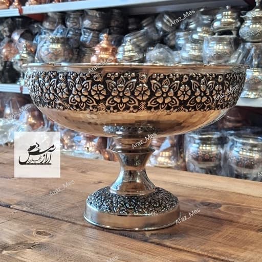 آجیل خوری رزگل مسی کروم نانو طرح ریزگل رز گل گلبرگ نقره ای فاخر زنجان