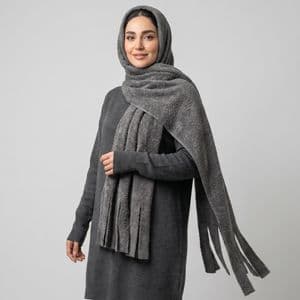 شال زنانه مدل ساده تدی ریش ریشی