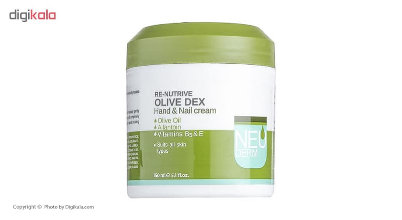 کرم مرطوبکننده دست و ناخن نئودرم مدل Olive Dex حجم 150 میلیلیتر — تصویر ۵