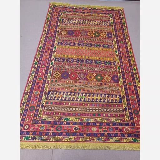 گلیم سوزنی(قالیچه) پشم دستباف عشایری آذربایجان پس کرایه