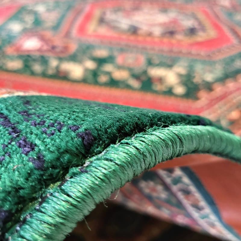 فرش ماشینی هیوا طرح بوستان کد 524 زمینه سبز — تصویر ۴