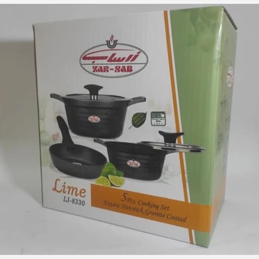 سرویس قابلمه زرساب مدل LI-8330 5 پارچه گرانیتی لایم