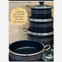 سرویس قابلمه گرانیت 7 پارچه ضخیم نچسب (تابه و قابلمه) — تصویر ۳